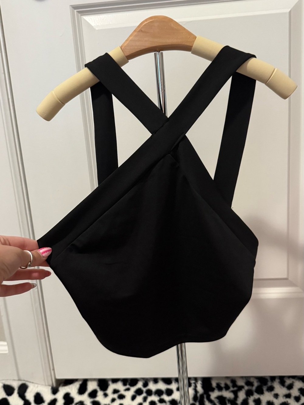 Black Cross-Back Women's Top